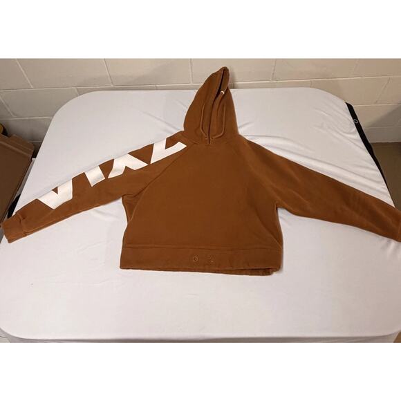 Zyia Brown Active crop hoodie women size S pullover sweatshirt Logo Gym Training - Picture 3 of 11